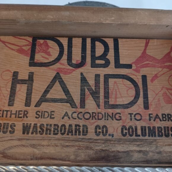 Vintage Dubl Handi Washboard, Columbus Ohio, Galvanized metal, two sided - Picture 4 of 7
